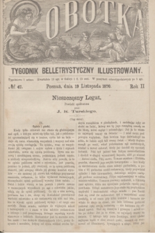 Sobótka : tygodnik belletrystyczny illustrowany. R.2, № 47 (19 listopada 1870)