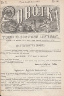 Sobótka : tygodnik belletrystyczny illustrowany. R.3, nr 52 (23 grudnia 1871)