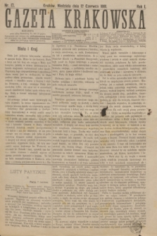 Gazeta Krakowska. R.1, nr 17 (12 czerwca 1881)