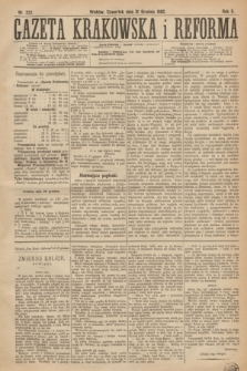 Gazeta Krakowska i Reforma. R.2, nr 222 (21 grudnia 1882)