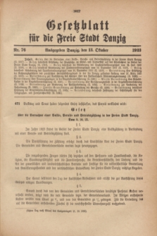 Gesetzblatt für die Freie Stadt Danzig.1923, Nr. 76 (13 Oktober)