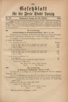 Gesetzblatt für die Freie Stadt Danzig.1923, Nr. 80 (24 Oktober)