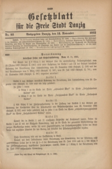 Gesetzblatt für die Freie Stadt Danzig.1923, Nr. 93 (14 November)