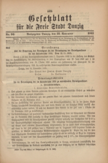 Gesetzblatt für die Freie Stadt Danzig.1923, Nr. 96 (22 November)