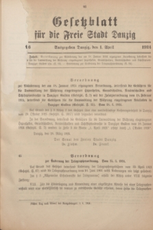 Gesetzblatt für die Freie Stadt Danzig.1924, Nr. 16 (1 April)