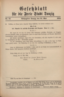 Gesetzblatt für die Freie Stadt Danzig.1924, Nr. 24 (24 Mai)