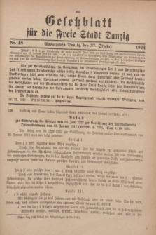 Gesetzblatt für die Freie Stadt Danzig.1924, Nr. 48 (27 Oktober)