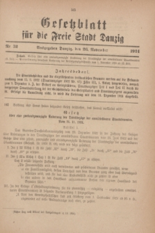 Gesetzblatt für die Freie Stadt Danzig.1924, Nr. 52 (26 November)