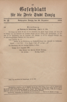 Gesetzblatt für die Freie Stadt Danzig.1924, Nr. 55 [i.e.56] (10 Dezember)
