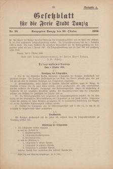 Gesetzblatt für die Freie Stadt Danzig.1926, Nr. 28 (20 Oktober) - Ausgabe A