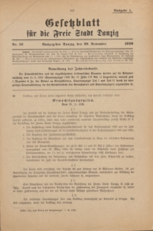 Gesetzblatt für die Freie Stadt Danzig.1926, Nr. 32 (29 November) - Ausgabe A