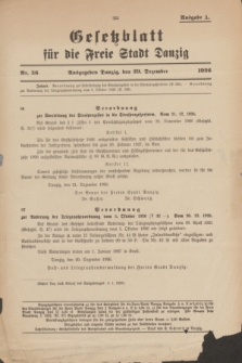 Gesetzblatt für die Freie Stadt Danzig.1926, Nr. 36 (29 Dezember) - Ausgabe A