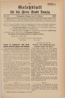 Gesetzblatt für die Freie Stadt Danzig.1927, Nr. 40 (12 Oktober) - Ausgabe A