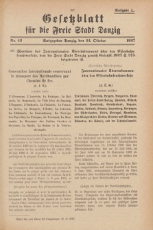Gesetzblatt für die Freie Stadt Danzig.1927, Nr. 42 (22 Oktober) - Ausgabe A