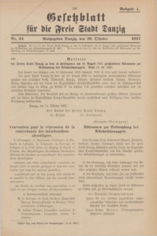 Gesetzblatt für die Freie Stadt Danzig.1927, Nr. 44 (29 Oktober) - Ausgabe A