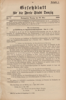 Gesetzblatt für die Freie Stadt Danzig.1928, Nr. 14 (23 Mai) - Ausgabe A