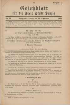 Gesetzblatt für die Freie Stadt Danzig.1928, Nr. 26 (26 September) - Ausgabe A