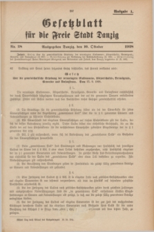 Gesetzblatt für die Freie Stadt Danzig.1928, Nr. 28 (10 October) - Ausgabe A