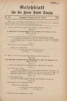 Gesetzblatt für die Freie Stadt Danzig.1928, Nr. 30 (20 Oktober) - Ausgabe A