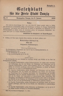 Gesetzblatt für die Freie Stadt Danzig.1929, Nr. 2 (9 Januar) - Ausgabe A