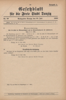 Gesetzblatt für die Freie Stadt Danzig.1930, Nr. 29 (23 Juli) - Ausgabe A