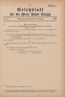 Gesetzblatt für die Freie Stadt Danzig.1930, Nr. 32 (16 August) - Ausgabe A