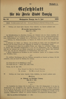 Gesetzblatt für die Freie Stadt Danzig.1931, Nr. 32 (2 Juli) - Ausgabe A