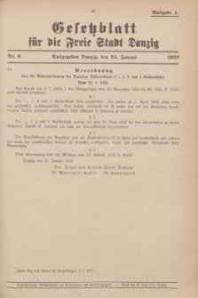 Gesetzblatt für die Freie Stadt Danzig.1932, Nr. 6 (25 Januar) - Ausgabe A