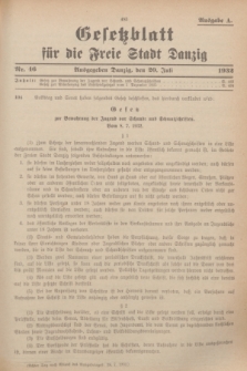Gesetzblatt für die Freie Stadt Danzig.1932, Nr. 46 (20 Juli) - Ausgabe A