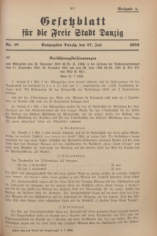 Gesetzblatt für die Freie Stadt Danzig.1932, Nr. 48 (27 Juli) - Ausgabe A