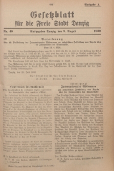 Gesetzblatt für die Freie Stadt Danzig.1932, Nr. 49 (3 August) - Ausgabe A