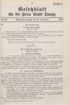 Gesetzblatt für die Freie Stadt Danzig.1932, Nr. 69 (30 November) - Ausgabe A