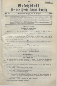Gesetzblatt für die Freie Stadt Danzig.1933, Nr. 55 (10 August) - Ausgabe A