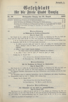Gesetzblatt für die Freie Stadt Danzig.1933, Nr. 60 (23 August) - Ausgabe A