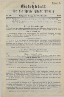 Gesetzblatt für die Freie Stadt Danzig.1933, Nr. 96 (30 Dezember) - Ausgabe A