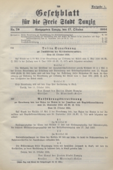 Gesetzblatt für die Freie Stadt Danzig.1934, Nr. 79 (17 Oktober) - Ausgabe A