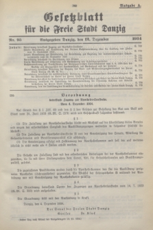 Gesetzblatt für die Freie Stadt Danzig.1934, Nr. 95 (12 Dezember) - Ausgabe A