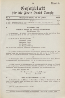 Gesetzblatt für die Freie Stadt Danzig.1935, Nr. 9 (30 Januar) - Ausgabe A
