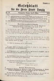 Gesetzblatt für die Freie Stadt Danzig.1935, Nr. 18 (6 März) - Ausgabe A