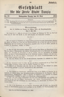 Gesetzblatt für die Freie Stadt Danzig.1935, Nr. 42 (10 Mai) - Ausgabe A
