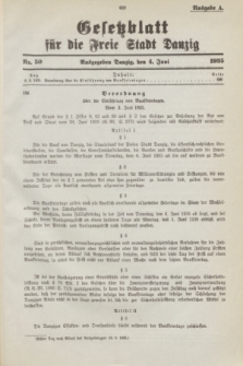 Gesetzblatt für die Freie Stadt Danzig.1935, Nr. 50 (4 Juni) - Ausgabe A