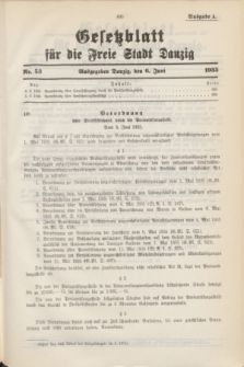 Gesetzblatt für die Freie Stadt Danzig.1935, Nr. 53 (6 Juni) - Ausgabe A