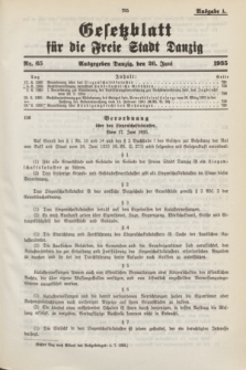 Gesetzblatt für die Freie Stadt Danzig.1935, Nr. 65 (26 Juni) - Ausgabe A