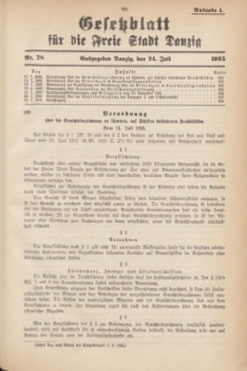 Gesetzblatt für die Freie Stadt Danzig.1935, Nr. 78 (24 Juli) - Ausgabe A