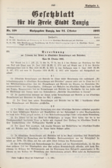 Gesetzblatt für die Freie Stadt Danzig.1935, Nr. 108 (24 October) - Ausgabe A