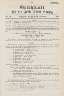 Gesetzblatt für die Freie Stadt Danzig.1935, Nr. 110 (6 November) - Ausgabe A