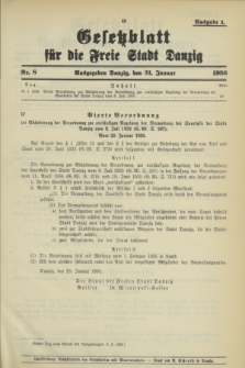 Gesetzblatt für die Freie Stadt Danzig.1936, Nr. 8 (31 Januar) - Ausgabe A