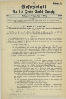 Gesetzblatt für die Freie Stadt Danzig.1936, Nr. 17 (7 März) - Ausgabe A