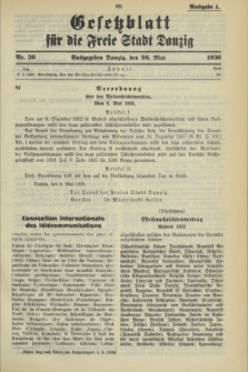 Gesetzblatt für die Freie Stadt Danzig.1936, Nr. 36 (26 Mai) - Ausgabe A