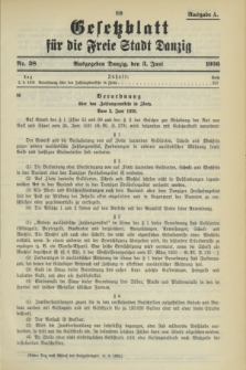 Gesetzblatt für die Freie Stadt Danzig.1936, Nr. 38 (3 Juni) - Ausgabe A
